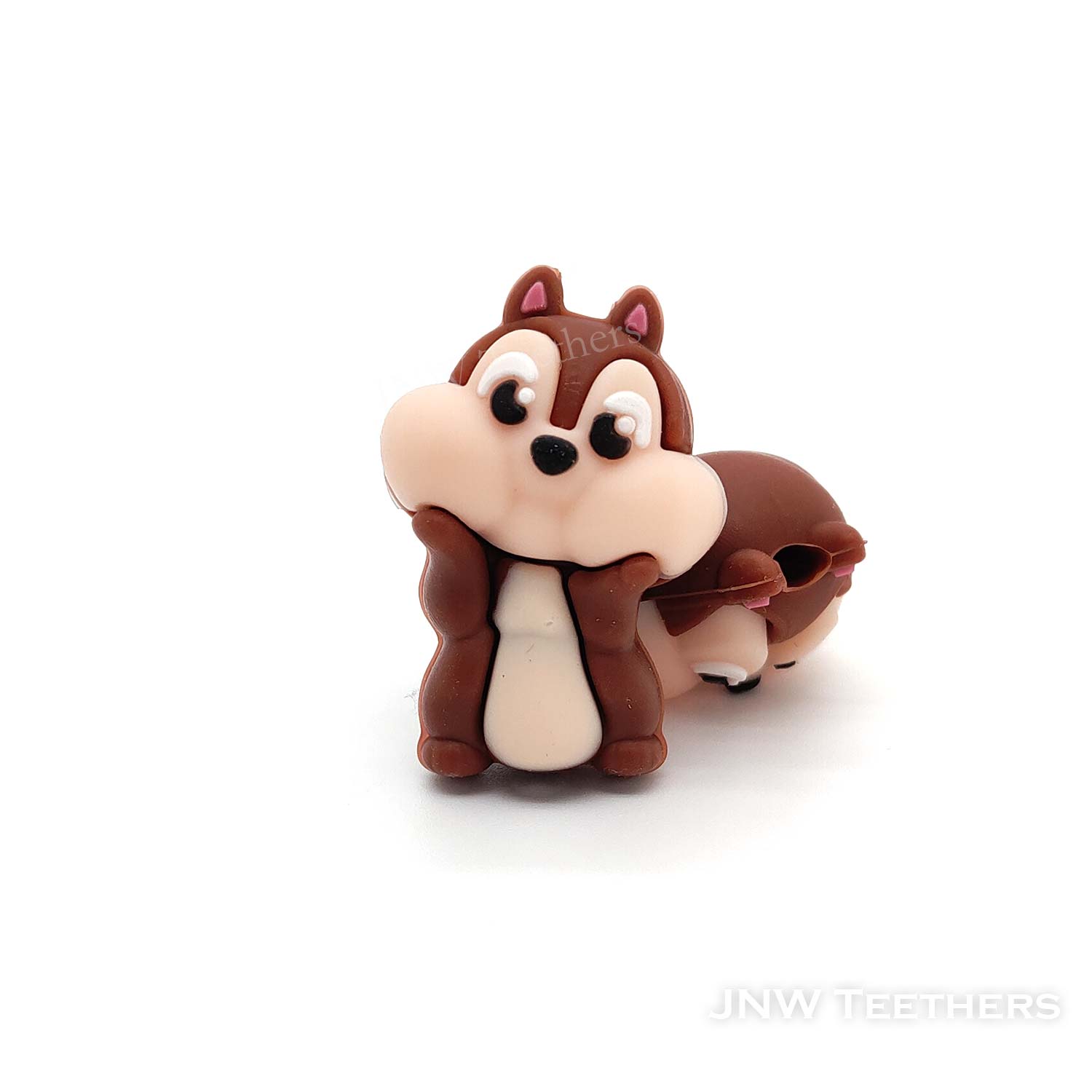 3D brown squirrel silicone focal beads