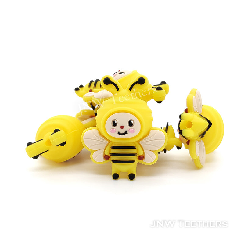 3D bumble bee silicone focal beads