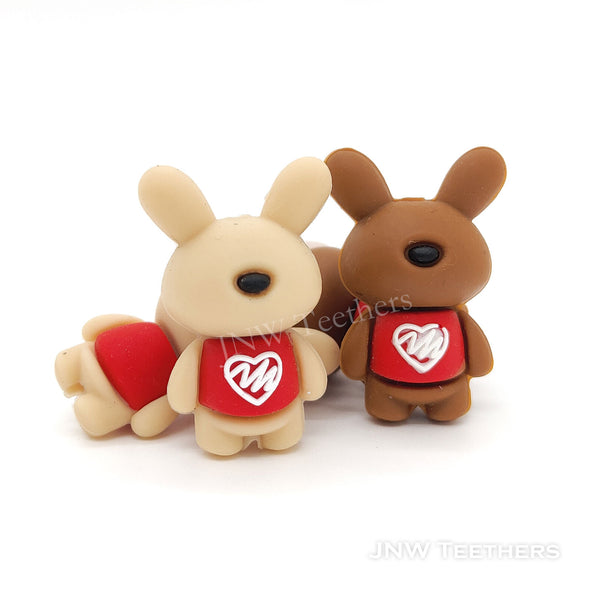 3D Bunny doll silicone focal beads