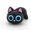 3D cat head silicone focal beads black