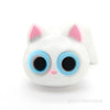 3D cat head silicone focal beads white