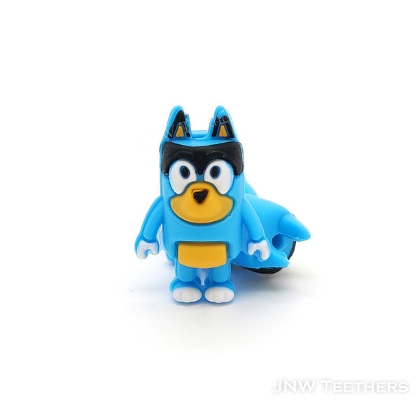 3D cattle dog silicone focal beads blue