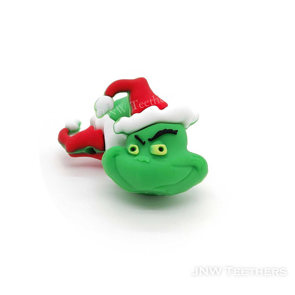 3D Christmas Grinc silicone focal beads