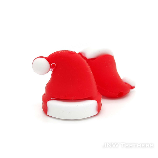 3D Christmas hat silicone focal beads