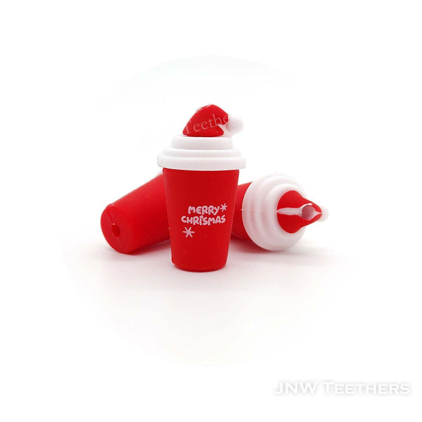 3D Christmas coffee mug silicone focal beads