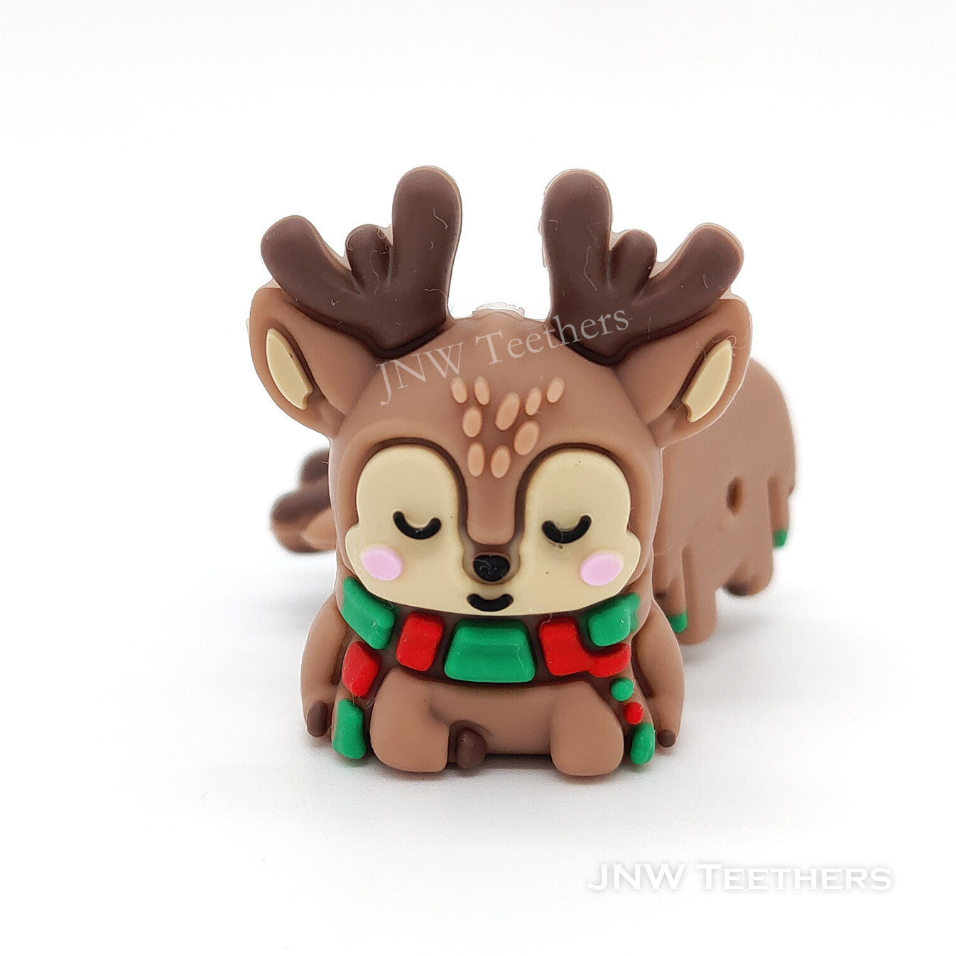 3D Christmas reindeer silicone focal beads