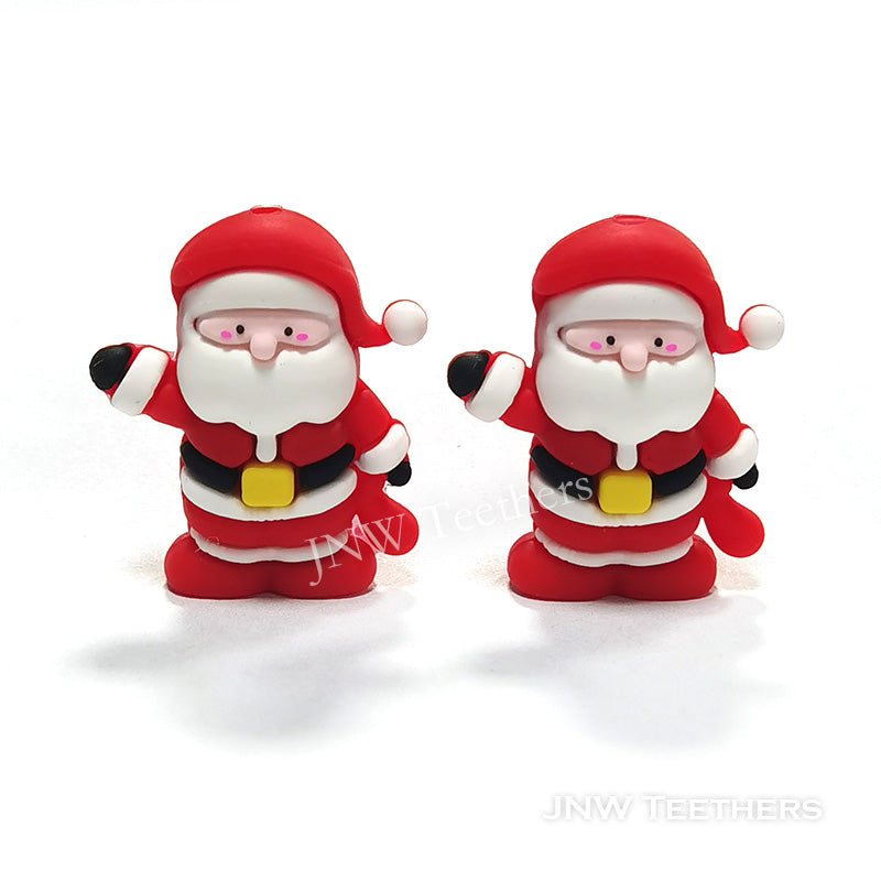 3D Christmas Santa silicone focal beads