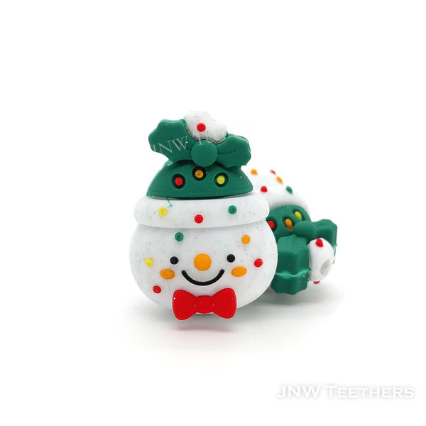 3D Christmas snowman silicone focal beads