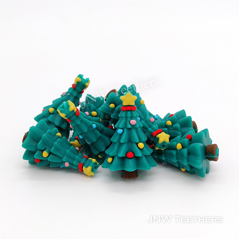 3D Christmas tree silicone focal beads