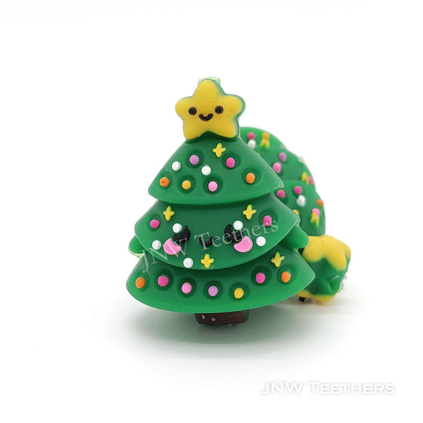 3D Christmas tree silicone focal beads