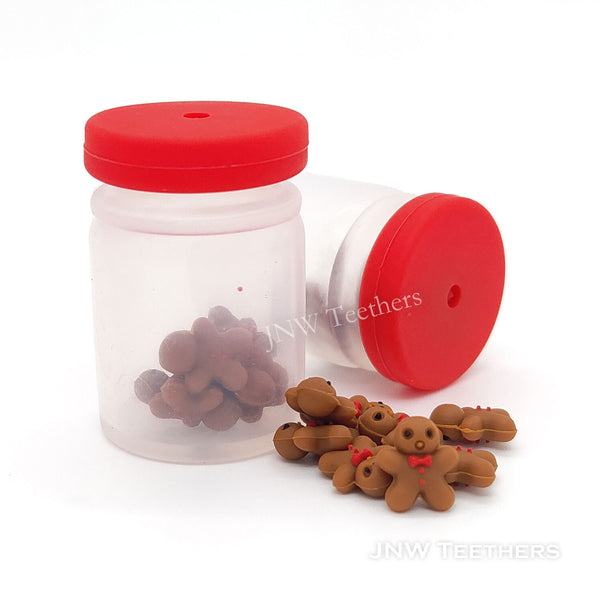 3D gingerbread man in soft bottle silicone focal beads