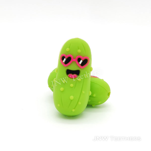 3D Glasses cucumber silicone focal beads