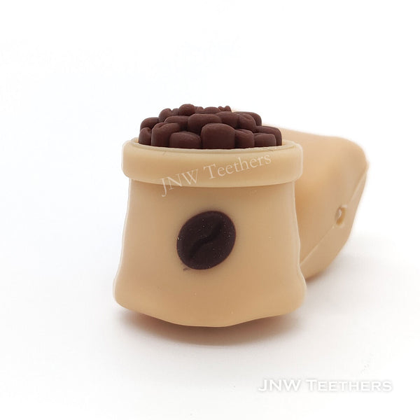 3D coffee bean silicone focal beads