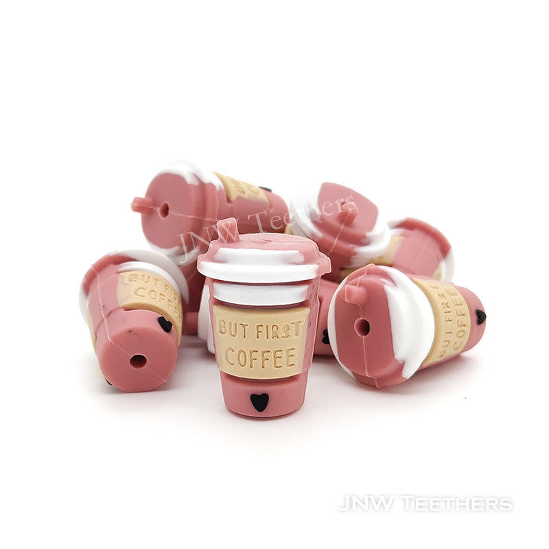 3D coffee mug silicone focal beads