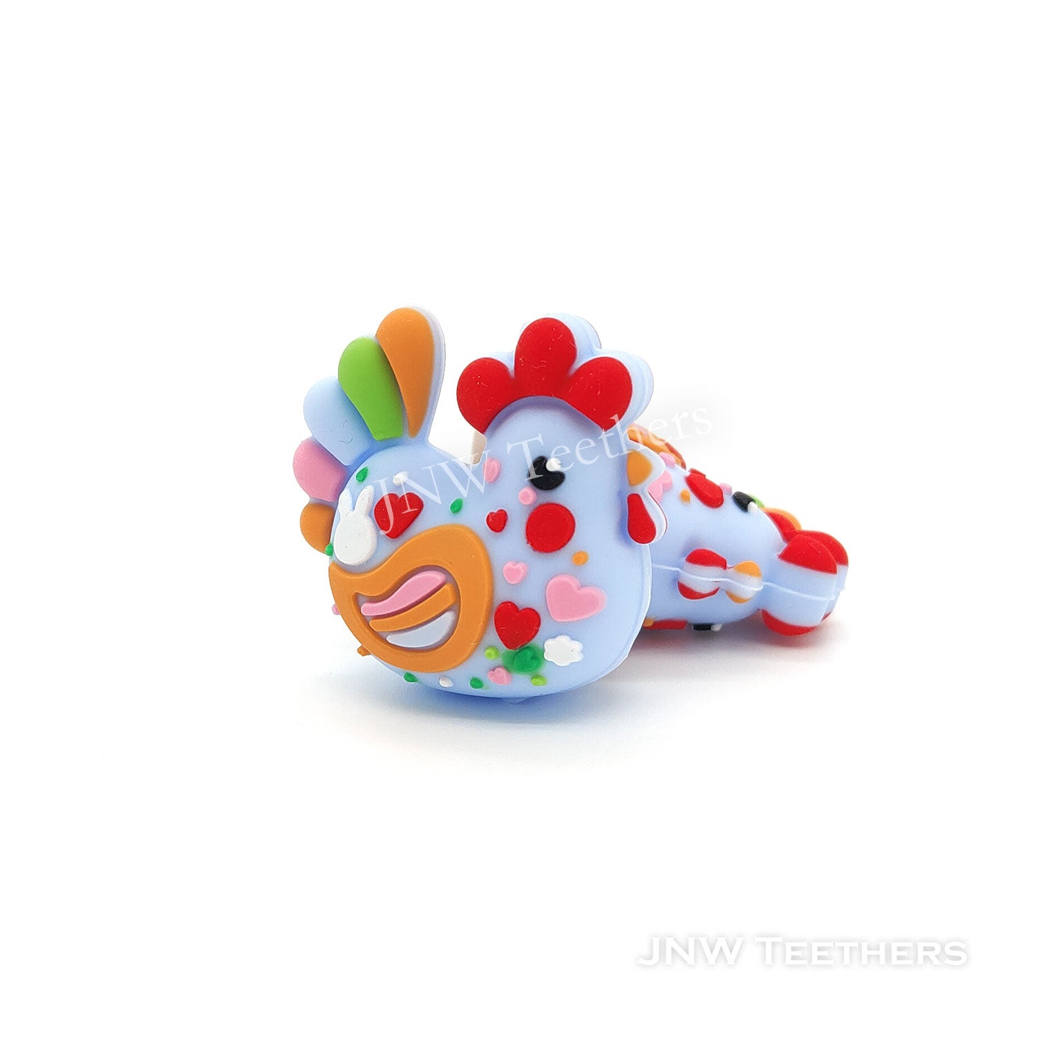 3D colorful chicken silicone focal beads
