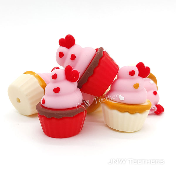 3D Cupcake silicone focal beads