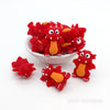 3D Dragon silicone focal beads red