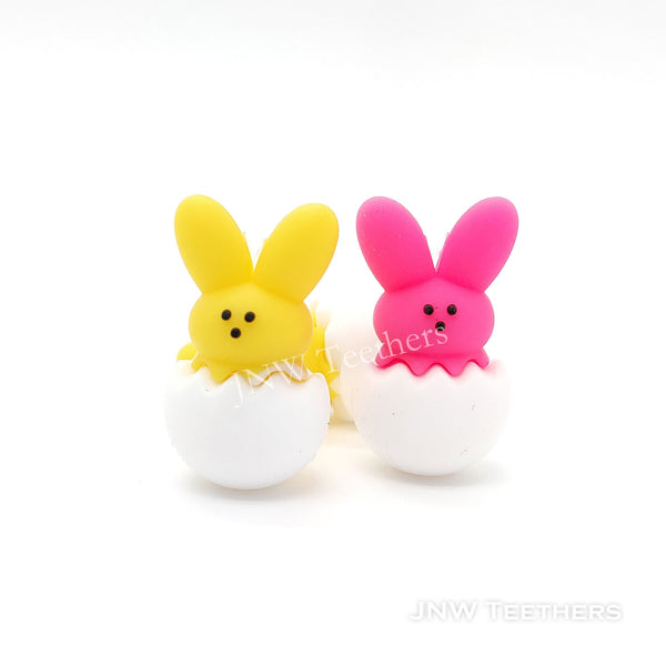 3D Easter new born bunny silicone focal beads