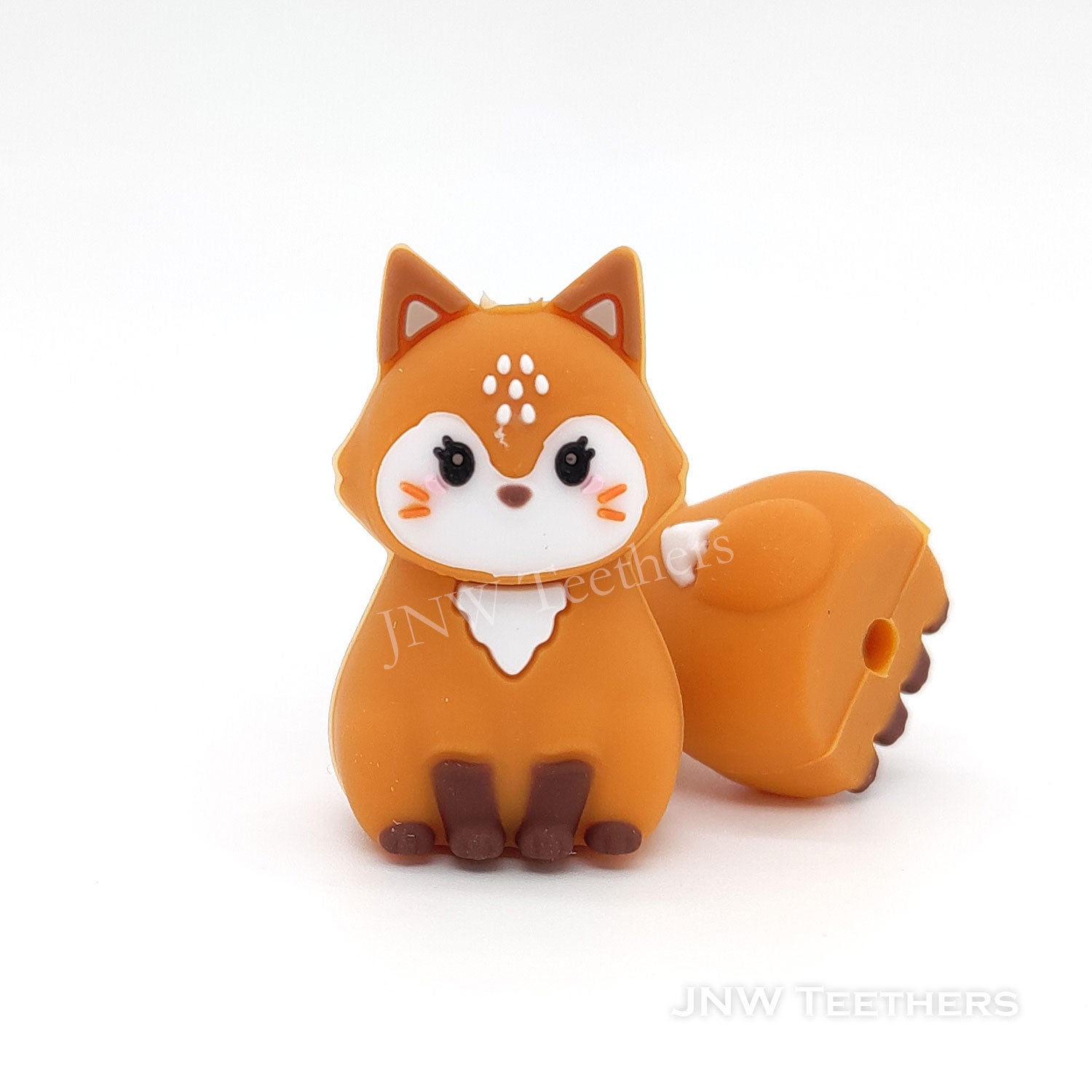 3D fatty fox silicone focal beads