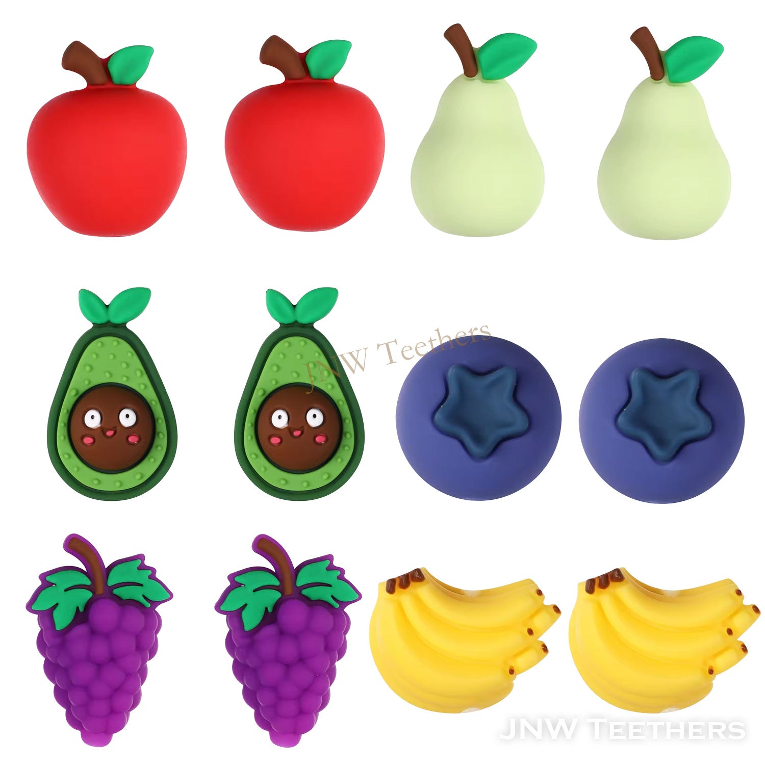 Fruit 3D Silicone Focal Beads for Pens Bracelet Fruit Character Beads 