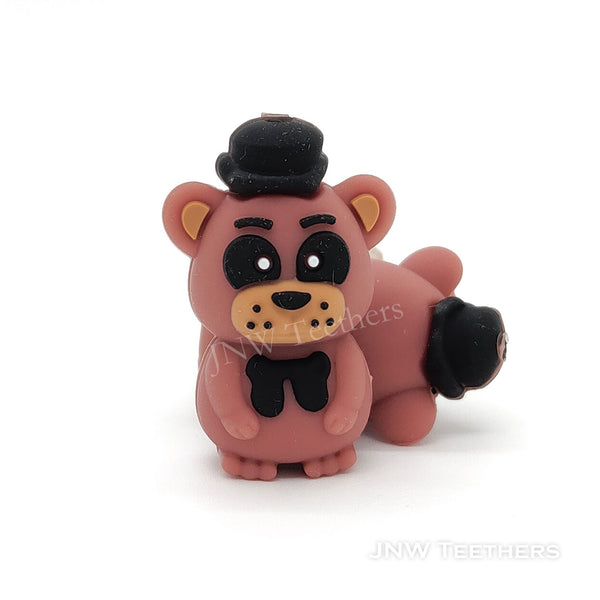 3D bear silicone focal beads Brown