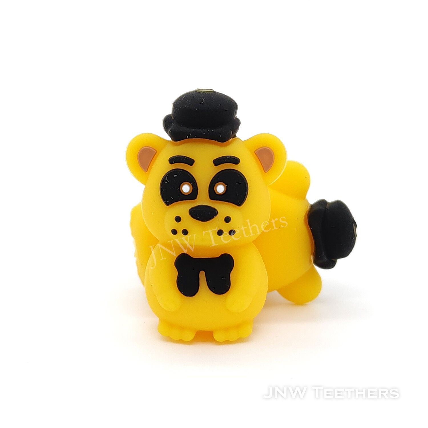 3D Gentlemen bear silicone focal beads yellow
