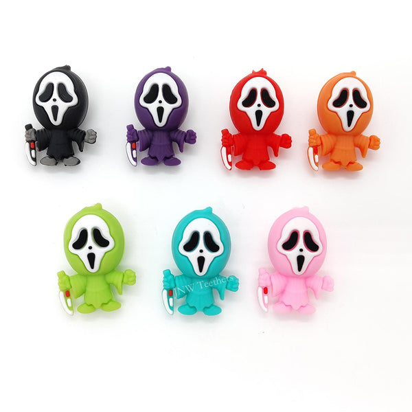 5pcs 3D Ghostface Silicone Focal Beads