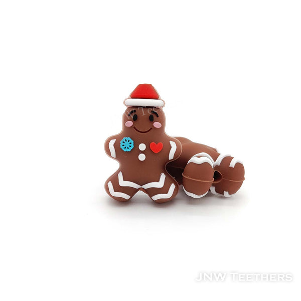 3D Gingerbread man silicone focal beads