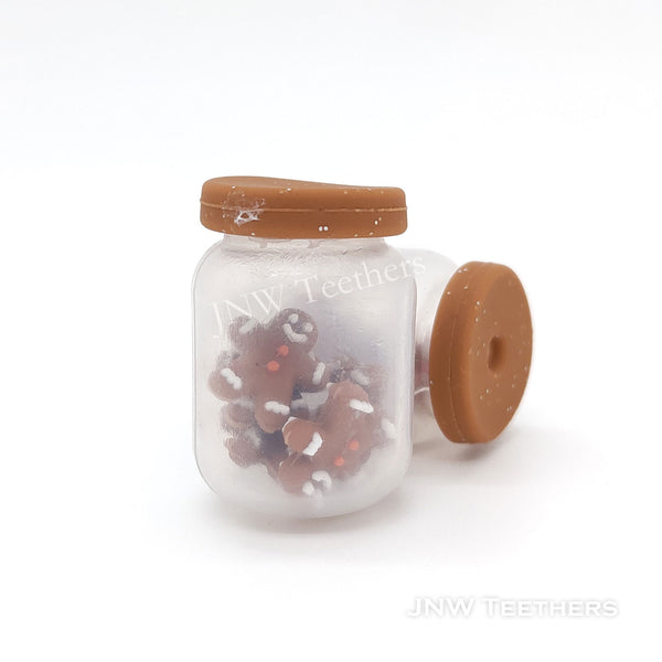 3D mini gingerbread man in soft bottle silicone beads