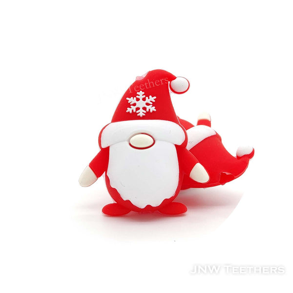 3D Gnome in red hat silicone focal beads