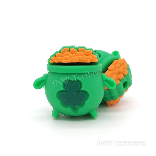 3D gold coin pot silicone focal beads