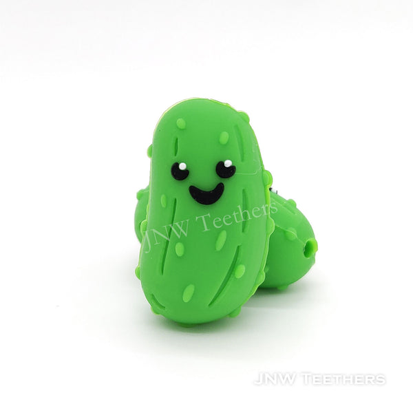 3D green pickle silicone focal beads