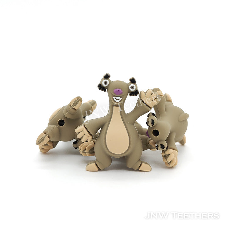 3D sloth Seed silicone focal beads