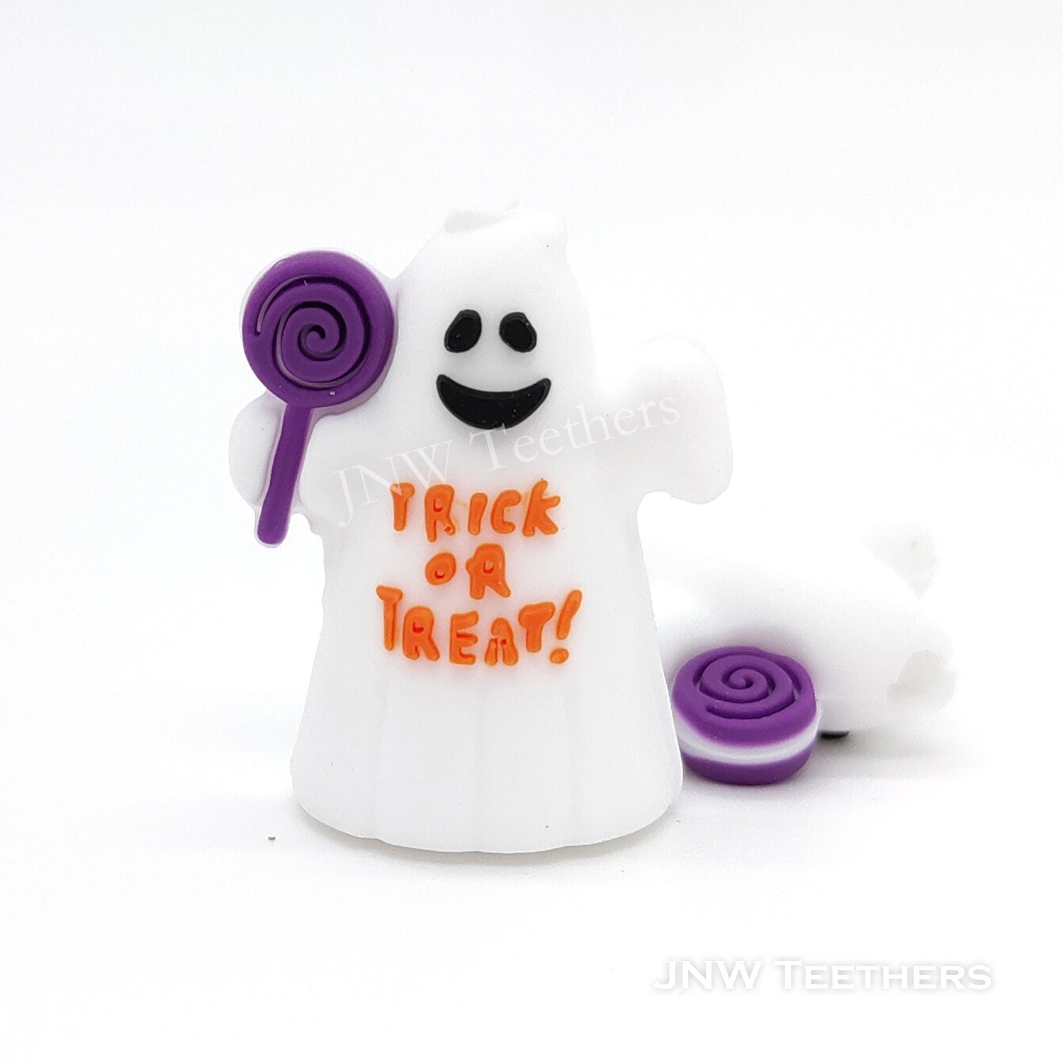3D Halloween lollipop ghost silicone focal beads