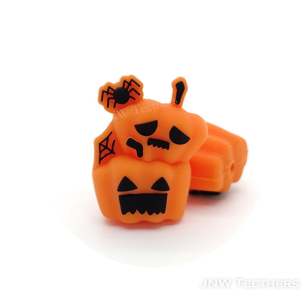3D Halloween pumpkin silicone focal beads