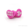 3D heart be mine silicone focal beads pink