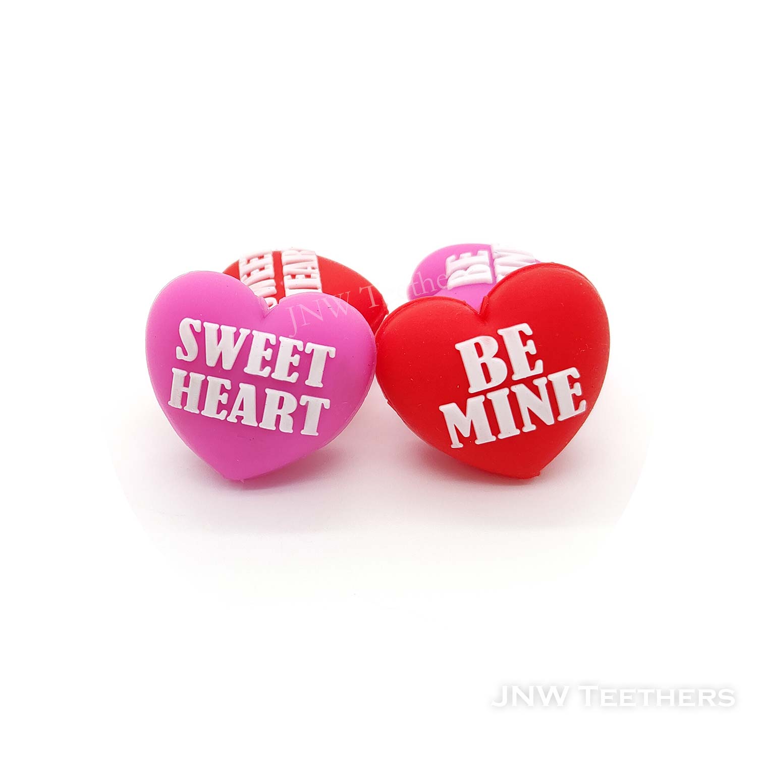 3D heart be mine sweet heart silicone focal beads