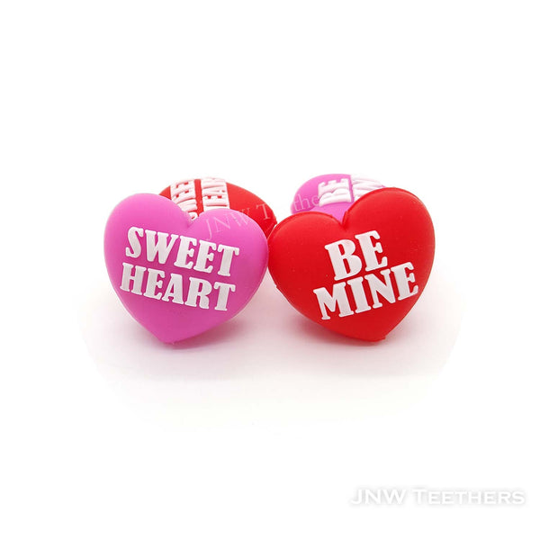 3D heart be mine sweet heart silicone focal beads
