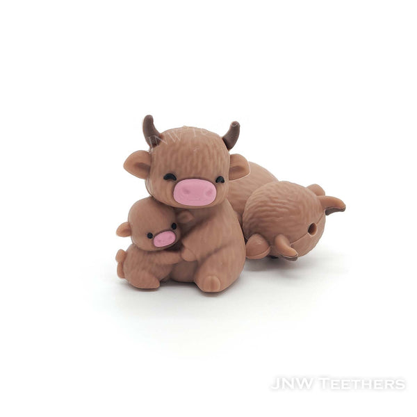 3D Hignhland cow silicone focal beads
