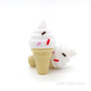 3D Ice cream cone silicone focal beads beige