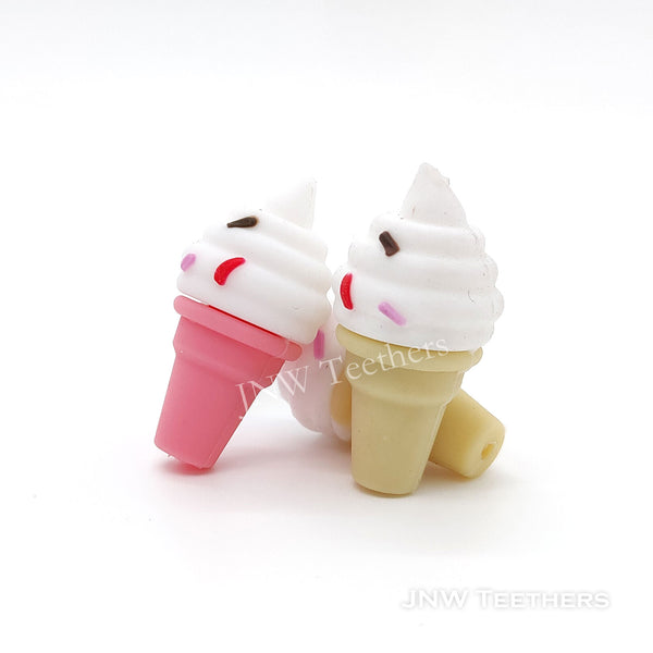 3D Ice cream cone silicone focal beads