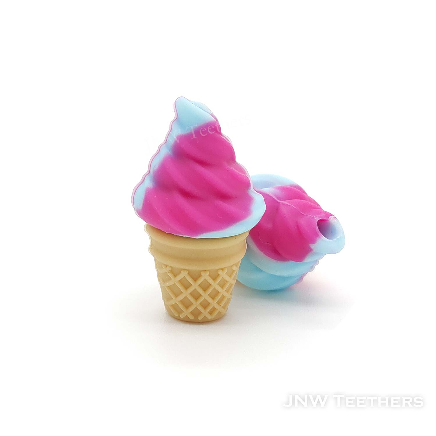 3D Marble ice cream silicone focal beads