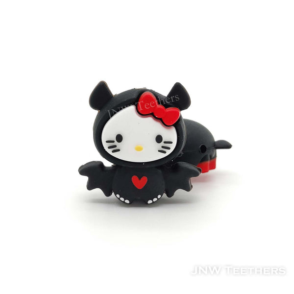 3D Kitty Cat in vampire zombie suit silicone focal beads