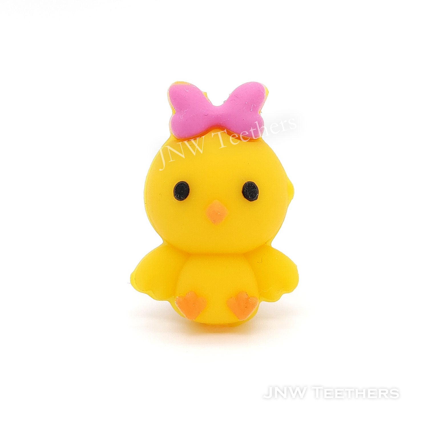 3D Bowknot chicken silicone focal beads