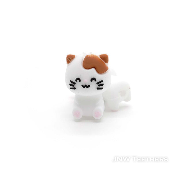 3D mini cat silicone focal beads