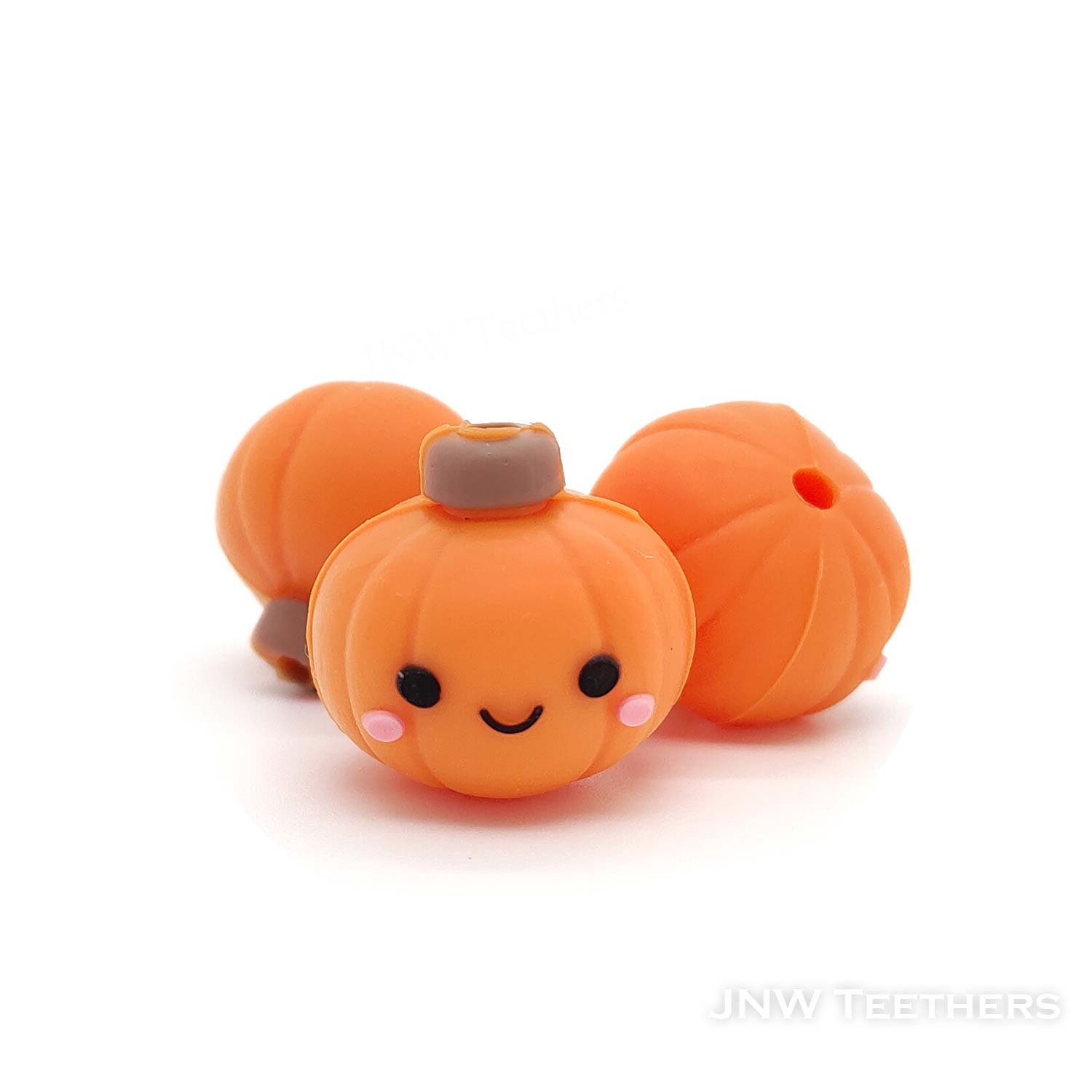 3D Mini Pumpkin Silicone Focal Beads