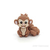 3D monkey silicone focal beads brown