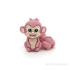 3D monkey silicone focal beads dusty rose