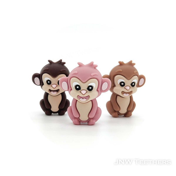 3D monkey silicone focal beads