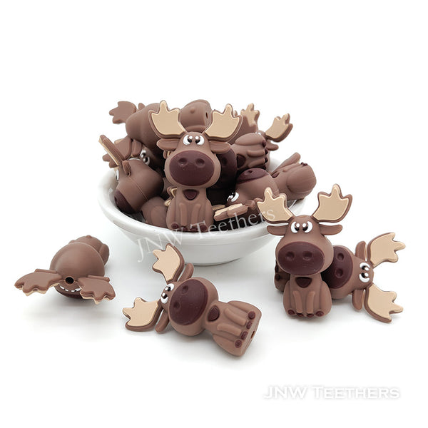 3D moose silicone focal beads